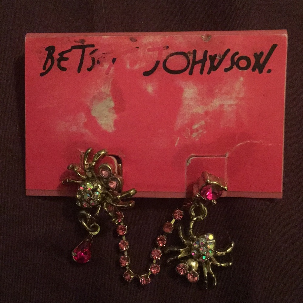 Brand new Betsey Johnson Halloween spider earrings